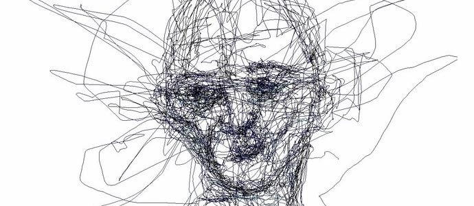 Britanski slikar riše ... z očmi.