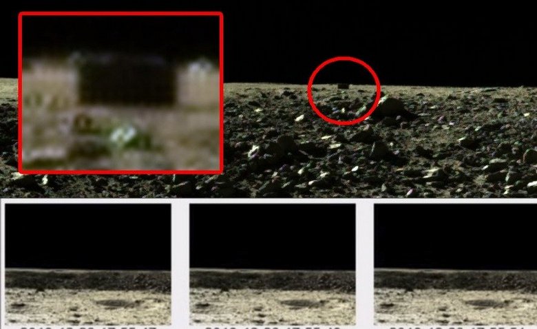 Na luni je bil najden črni pravokotni predmet.