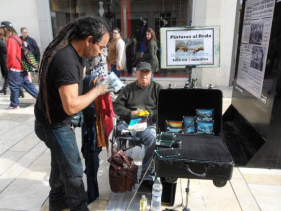 Umetniška slika s prsti