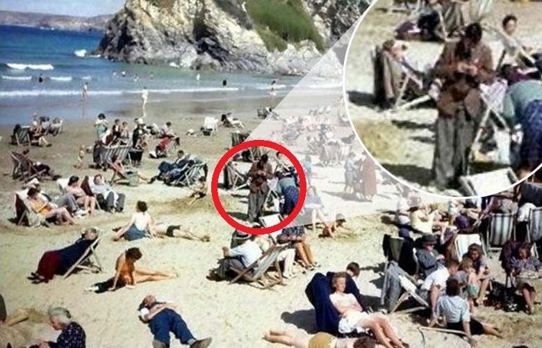 Na fotografiji iz leta 1943 so našli moškega s pripomočkom v rokah.