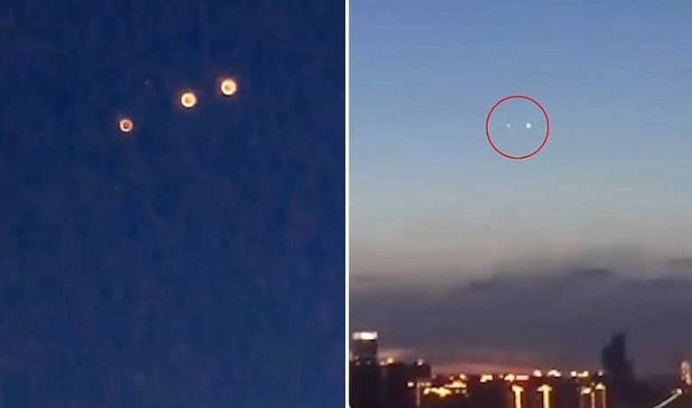 Nad Kitajsko je nekaj letelo na temnem nebu in skrivnostno pomežikalo ob lučkah.