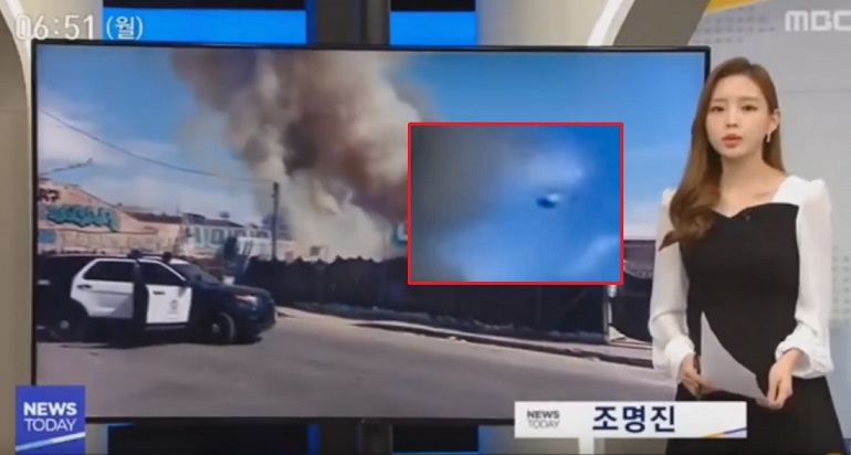 NLP nad Los Angelesom, predvajan na televizijskih novicah