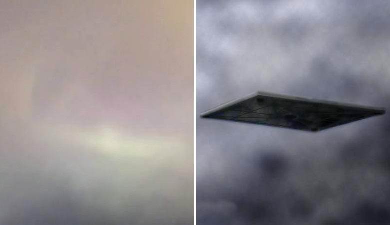 Puhajoč pravokoten žarek na nebu nad ZDA