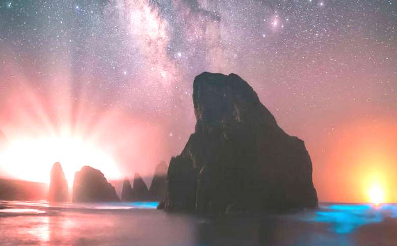 Na nebu nad Indonezijo se je pred potresom pojavila neverjetna sijaj.