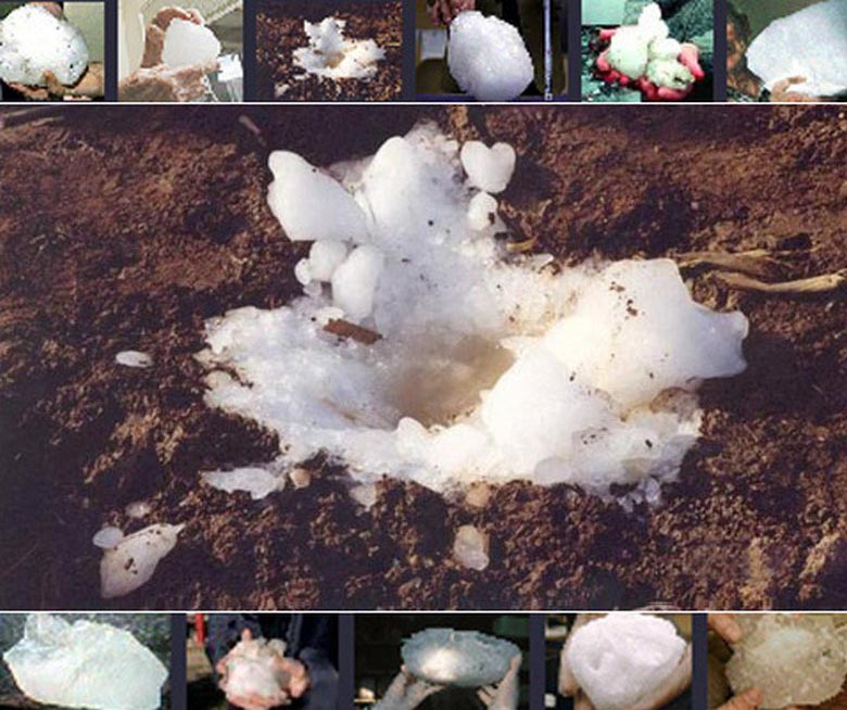 Na Floridi skrivnostni kosi ledu padajo z neba.