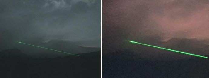 Skrivnostni zeleni žarek se pojavi blizu japonskega vulkana.